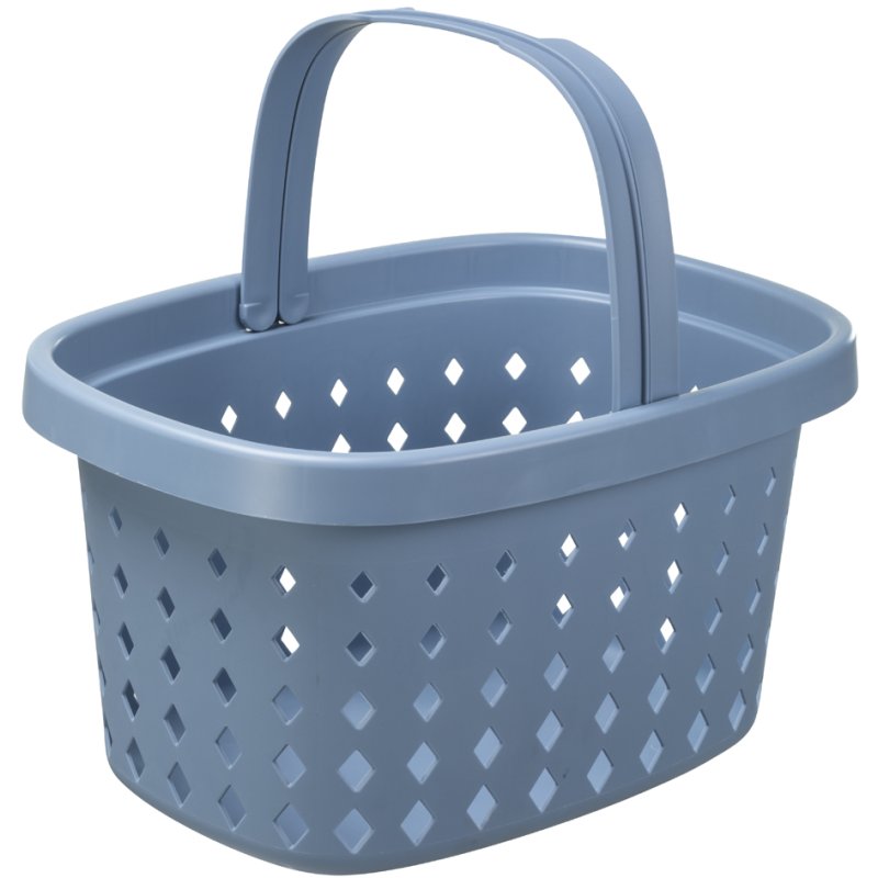 NHG Seoul Panier, gris, PP recyclé, ovale avec trous de diamant