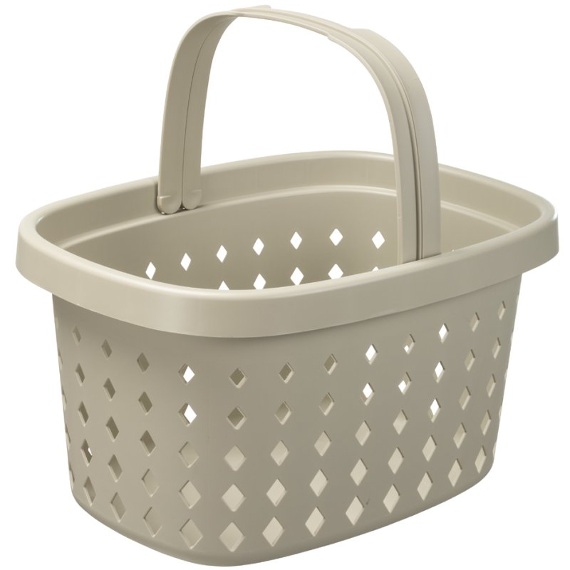 NHG Seoul Panier, gris, PP recyclé, ovale avec trous de diamant