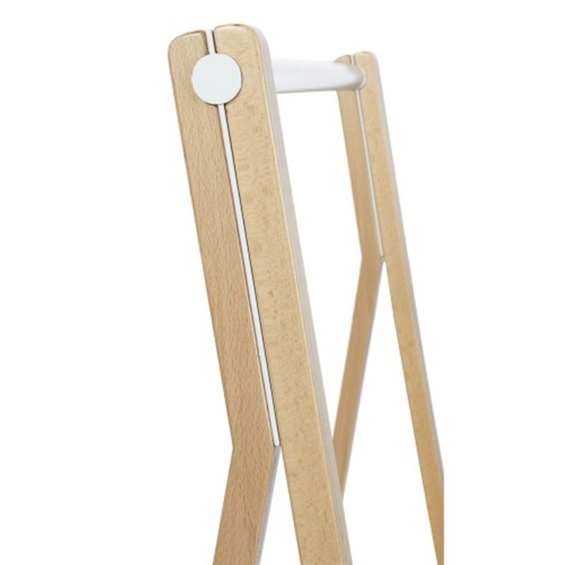 ALBA kledingrek SLEEK, mobiel, beuken/wit, 1490 mm hoog