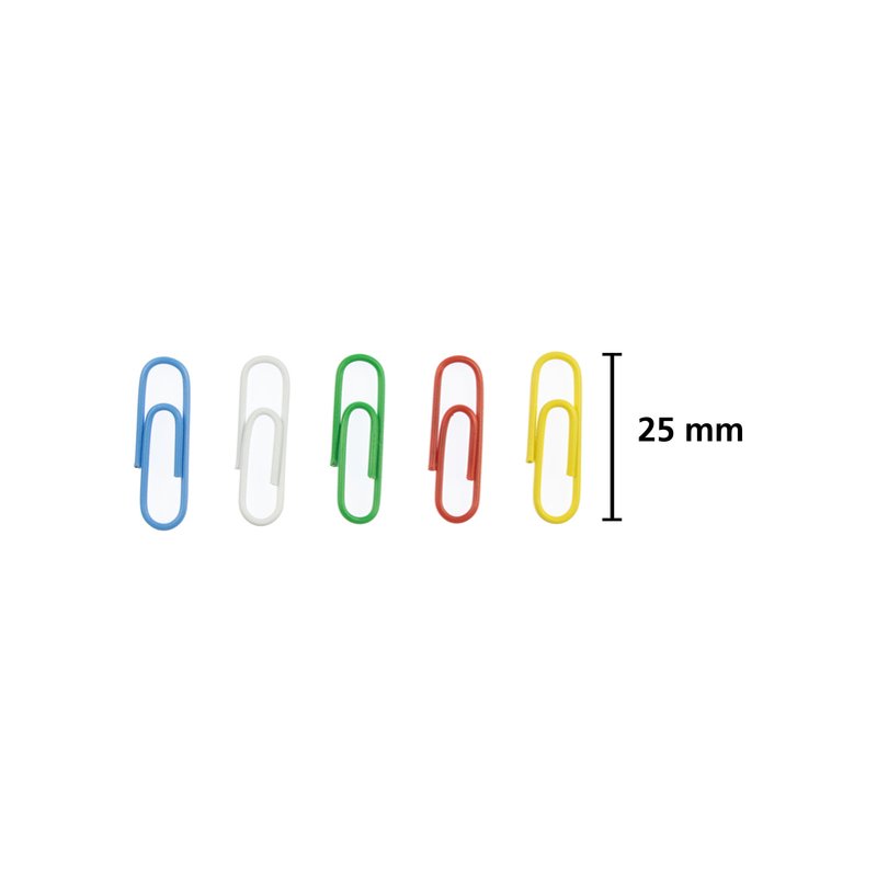 Kangaro plastic-coated paper clips, assorted colours, 200 pieces