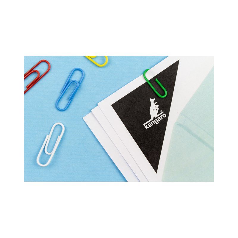 Kangaro plastic-coated paper clips, assorted colours, 200 pieces