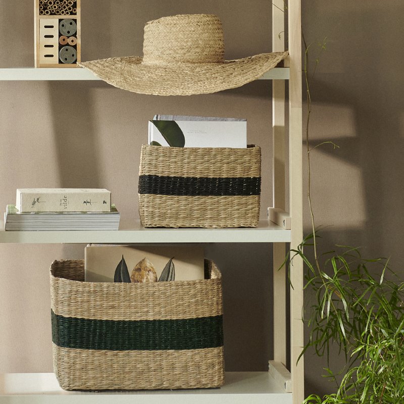 NHG panier de rangement VESTER M, carré, jacinthe d'eau, 300×250×220 mm