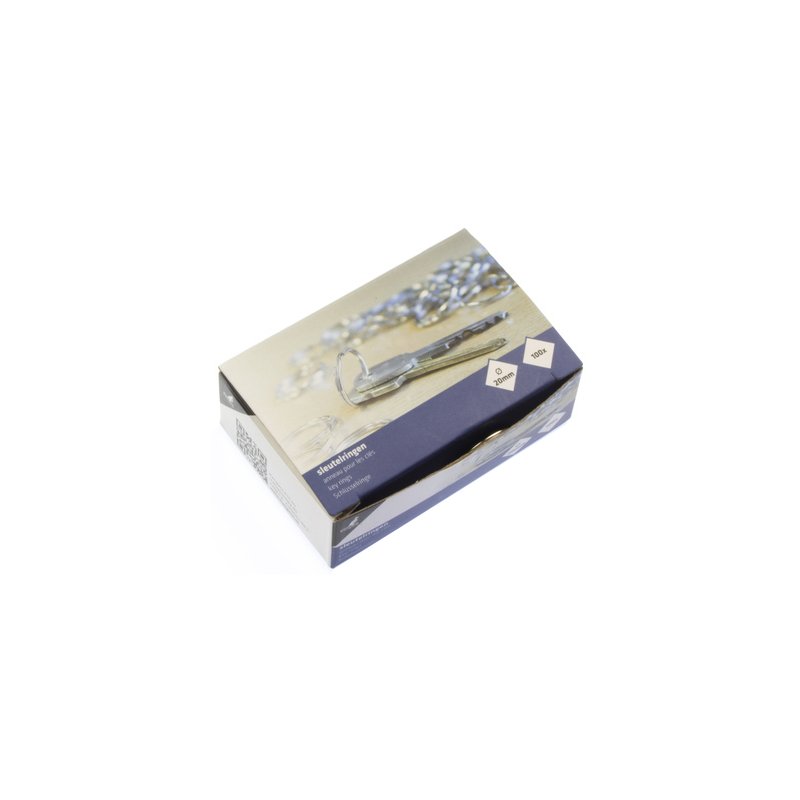Kangaro sleutelringen metaal, 25 mm, zilver, 100 stuks