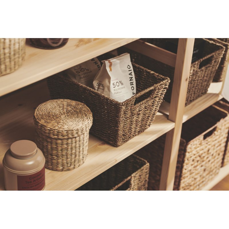 NHG storage basket PER, natural, seagrass, foldable, 30×30×30 cm