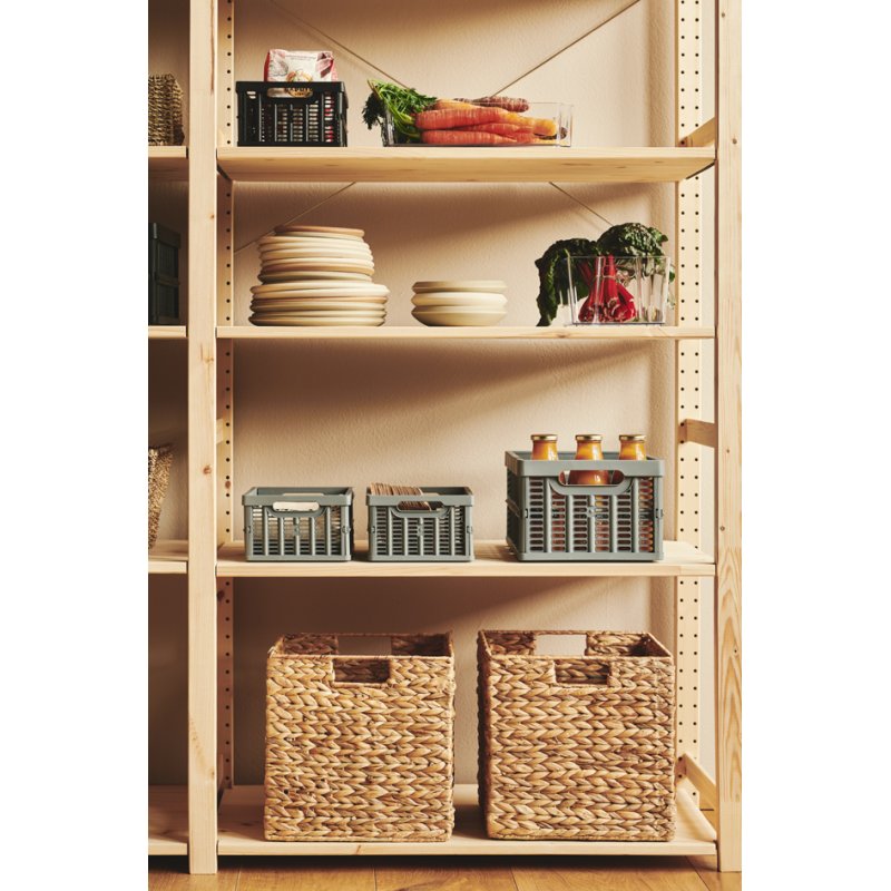 NHG storage basket PER, natural, seagrass, foldable, 30×30×30 cm
