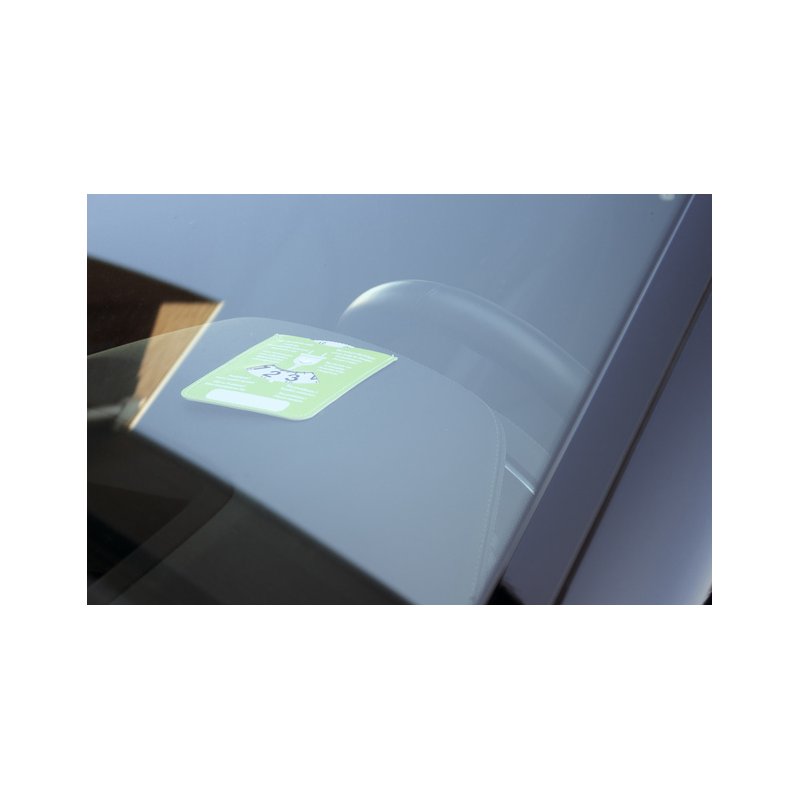 Kangaro disque de stationnement avec disque de charge, cuir synthétique, bleu/vert, 100×128 mm