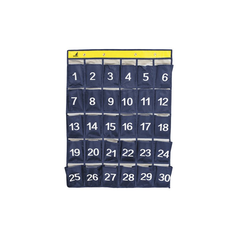 Kangaro organisateur mural pour smartphone, 30 compartiments numérotés, bleu, 790×600 mm