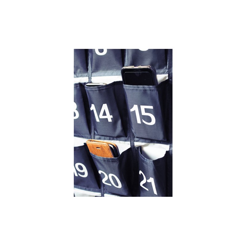 Kangaro organisateur mural pour smartphone, 30 compartiments numérotés, bleu, 790×600 mm