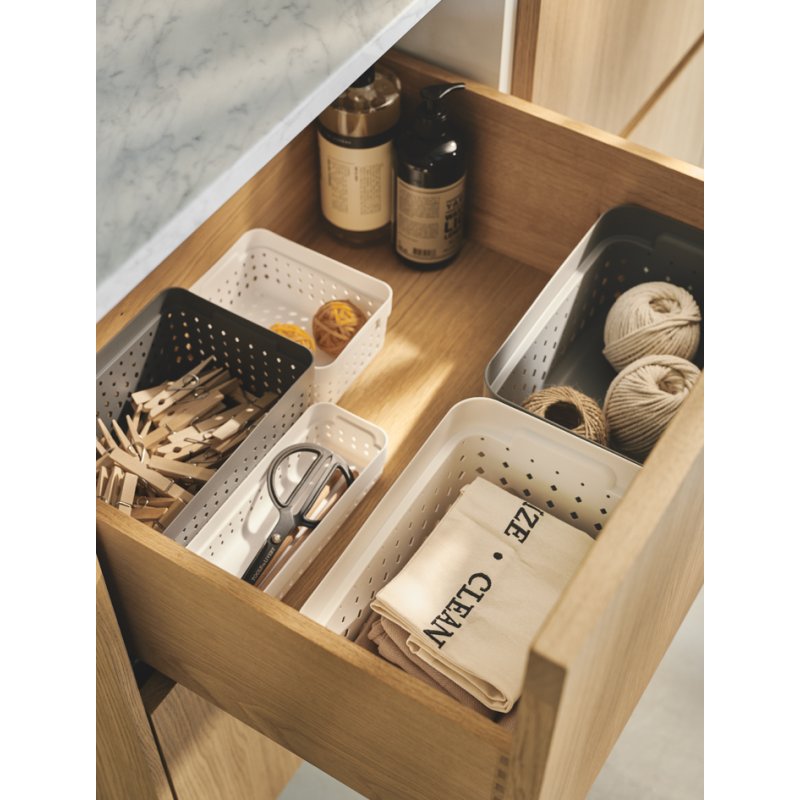 NHG panier de rangement empilable Seoul Organizer L, noir, 118×158×73 mm