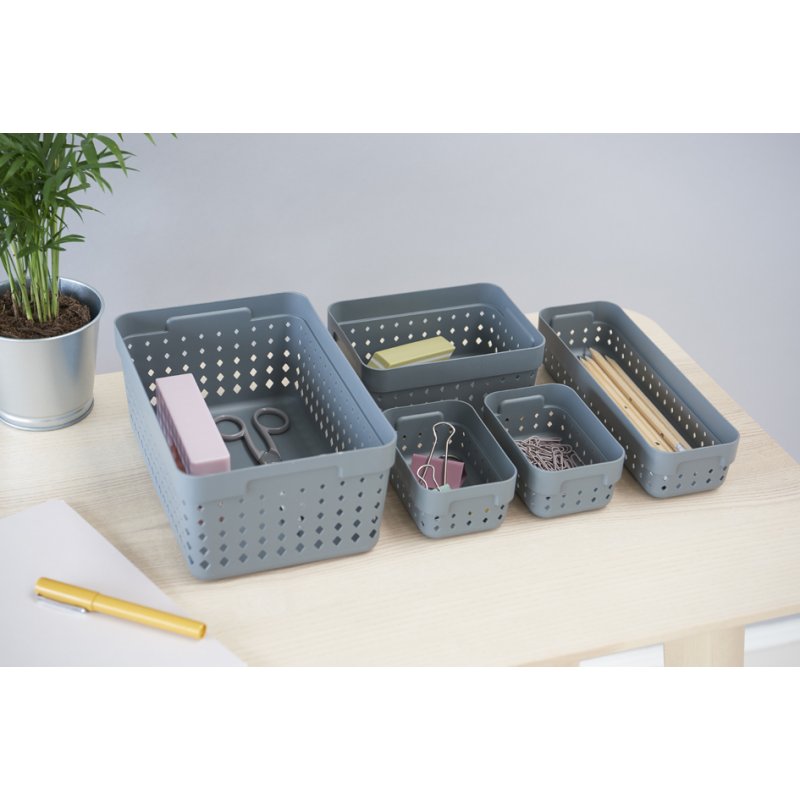 NHG XL bac de rangement empilable Seoul Organizer, blanc, 238×158×100 mm