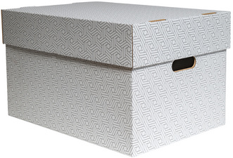 SMARTBOXPRO opbergdoos groot, wit/grijs, 493×343×295 mm, 3 stuks
