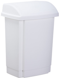 Plast Team afvalemmer, scharnierend deksel, 25 liter, zilver
