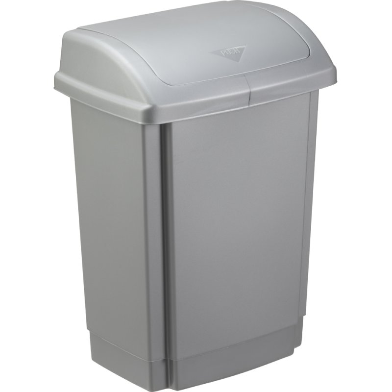 plast team afvalbak met klapdeksel, wit, 15 liter