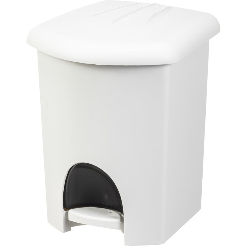 Plast Team pedaalemmer, 6 liter, zilver, met binnenemmer