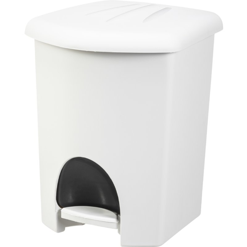 plast team pedaalemmer, 16 liter, wit, 32×30×38,5 cm