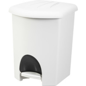 plast team pedaalemmer, 16 liter, wit, 32×30×38,5 cm
