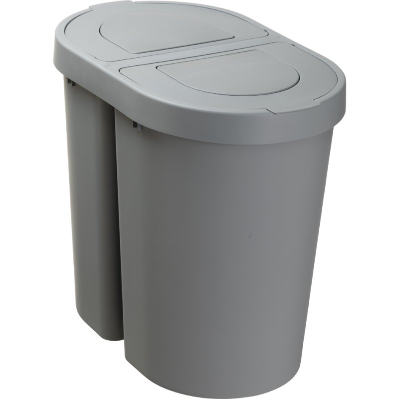 Plast Team séparateur de déchets Seattle Duo, 2×25 litres, argent