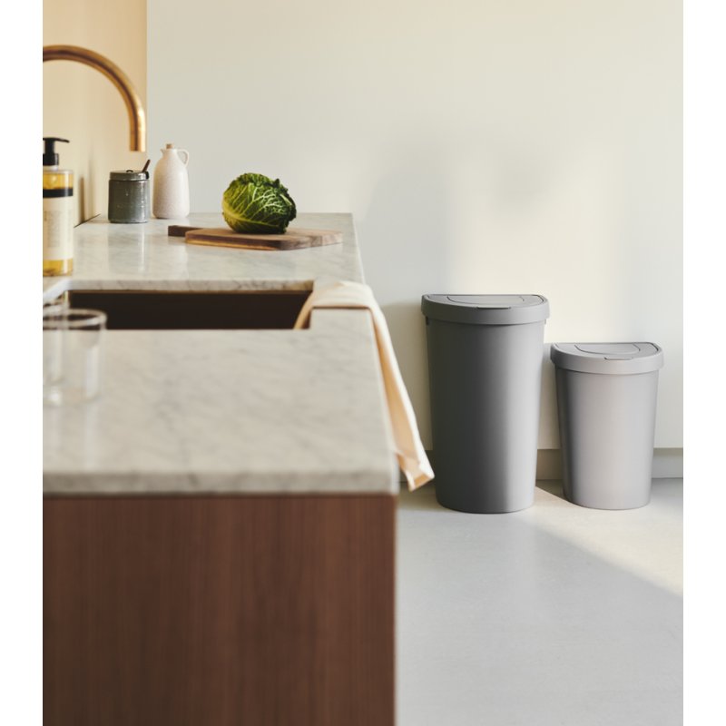 plast team poubelle SEATTLE, double couvercle, argent, 10 litres
