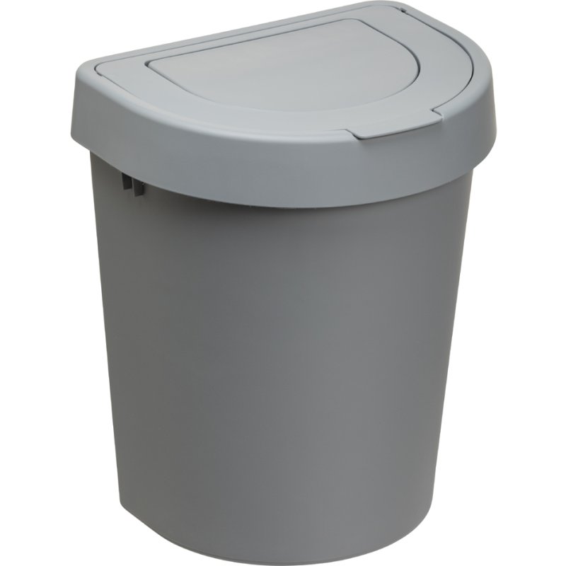 plast team poubelle SEATTLE, double couvercle, argent, 10 litres