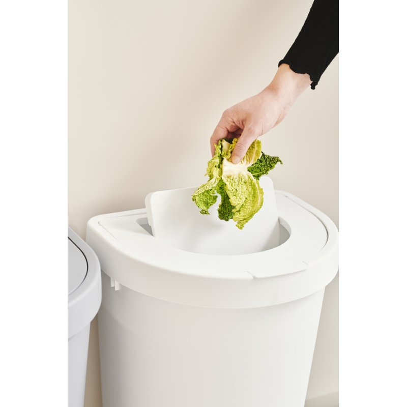 Plast Team afvalbak Seattle, dubbel deksel, wit, 45 liter