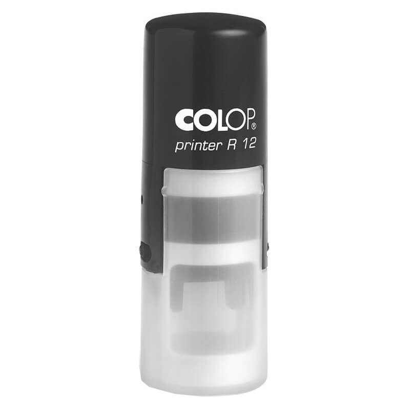 COLOP text stamp Printer R12, round, self-inking, 12 mm diameter