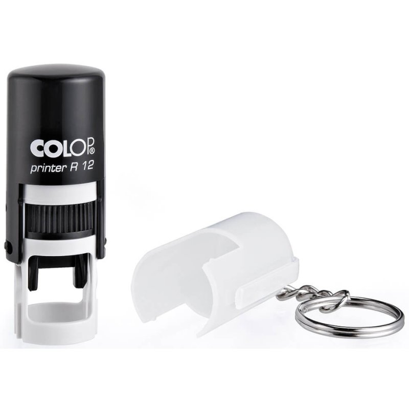 COLOP text stamp Printer R12, round, self-inking, 12 mm diameter