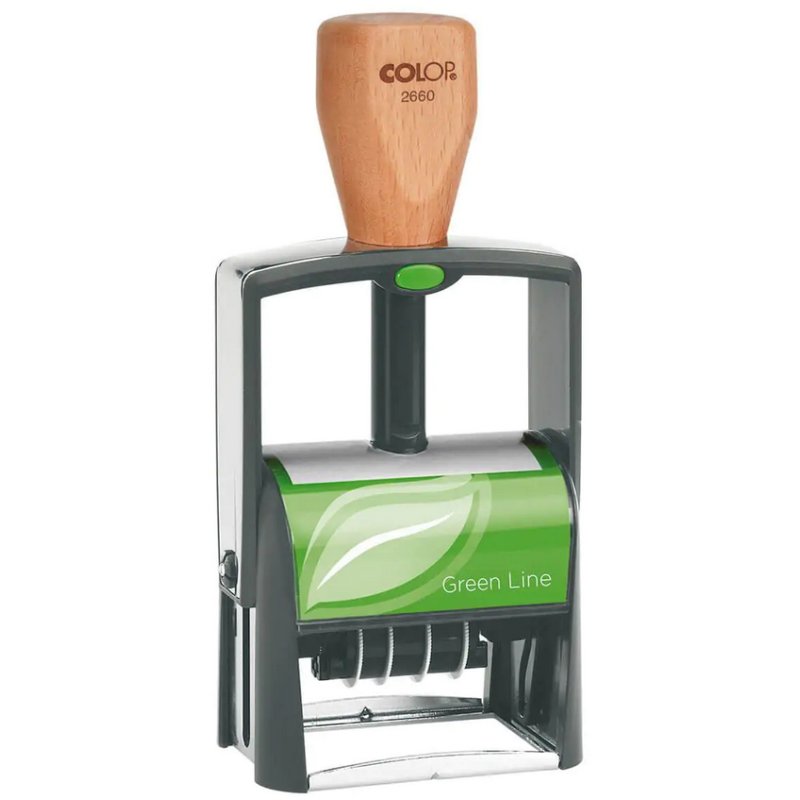 COLOP datumstempel Classic 2660, groen, zesstregig, 37×58 mm