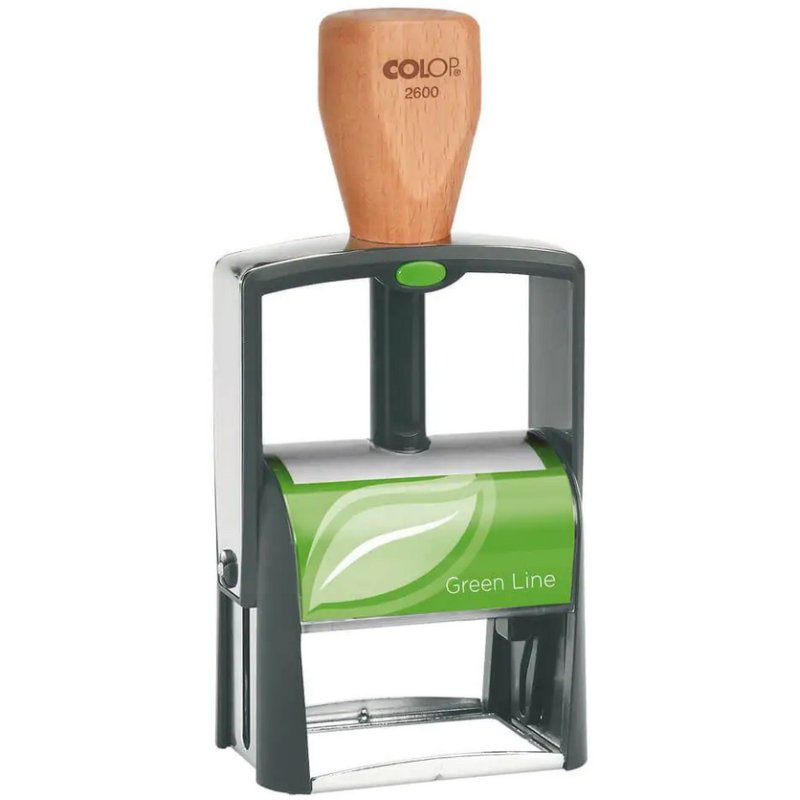 COLOP tekststempel Classic 2600 Green Line, 8-regelig, zelfinkterend, 37 × 58 mm