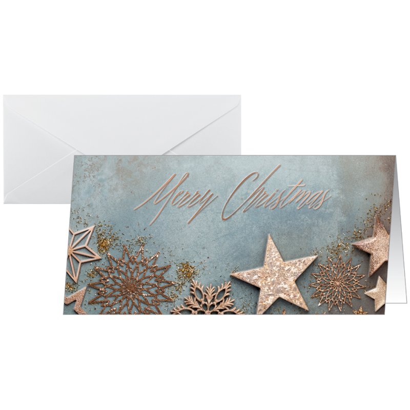 Sigel carte de Noël Glamorous Christmas, DIN long, feuille de cuivre, 10 cartes + enveloppes