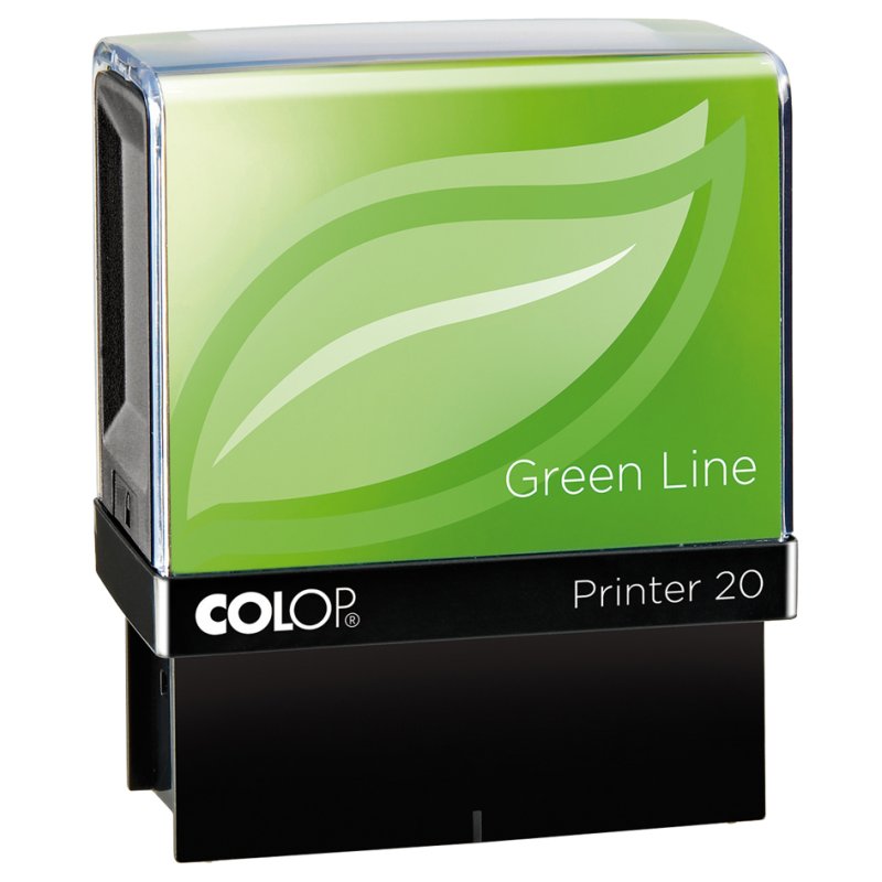 COLOP text stamp Printer 20 Green Line, 4-line, green/black, 14×38 mm