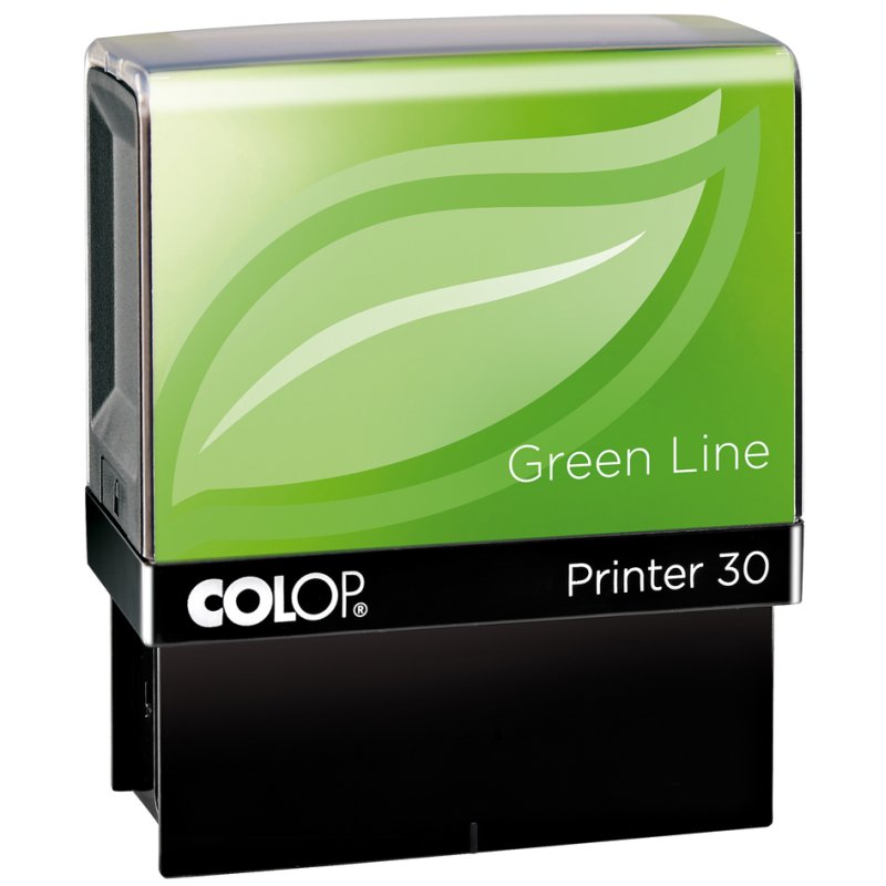 COLOP text stamp Printer 30 Green Line, 5 lines, green/black, 18×47 mm