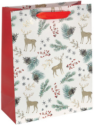 Sigel kerstcadeautas Christmas Motifs Watercolor, 18×10×23 cm, wit/goud/rood