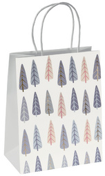 sigel kerstcadeauzakje Dennenboompjes, wit, 18×10×23 cm