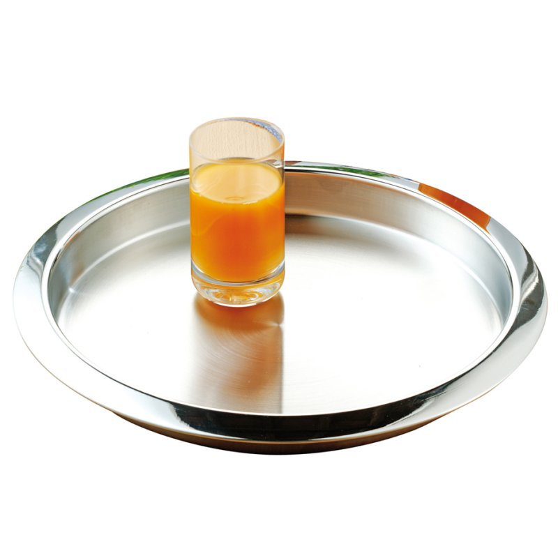 Esmeyer plateau de service VENGA rond, argent, acier inoxydable 18/1, Ø 35 cm