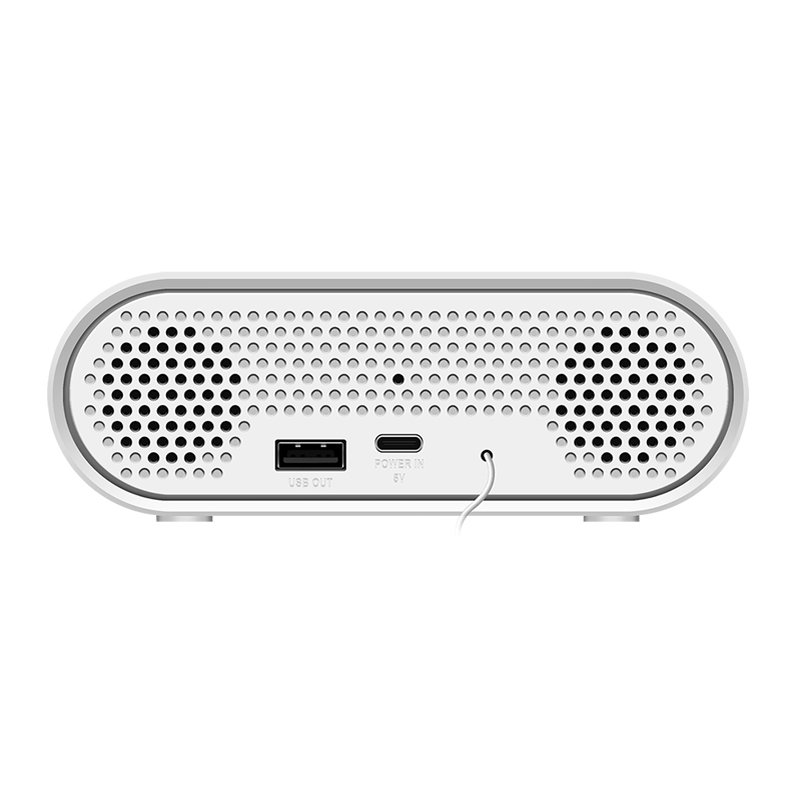 LogiLink digital radio alarm clock with night light, white, FM radio, temperature & humidity