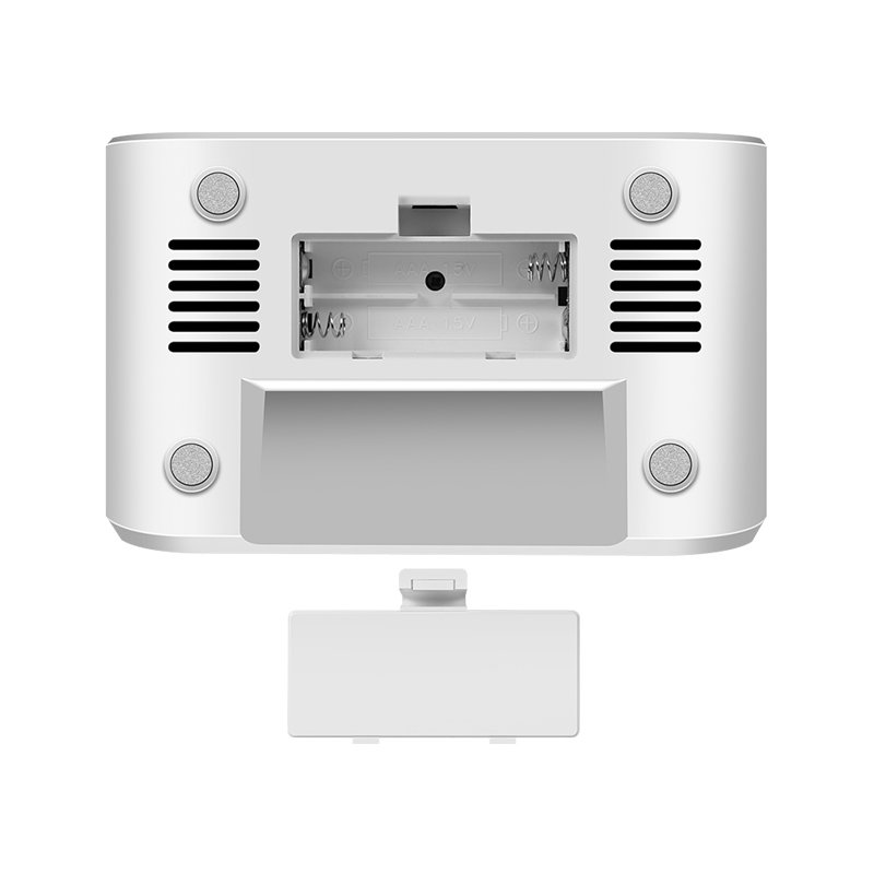 LogiLink digital radio alarm clock with night light, white, FM radio, temperature & humidity