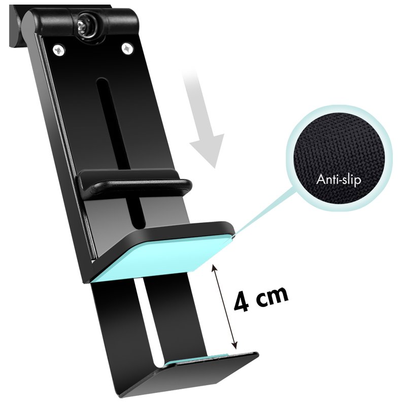 LogiLink support téléphone, repliable et réglable, noir, pivotant 360°