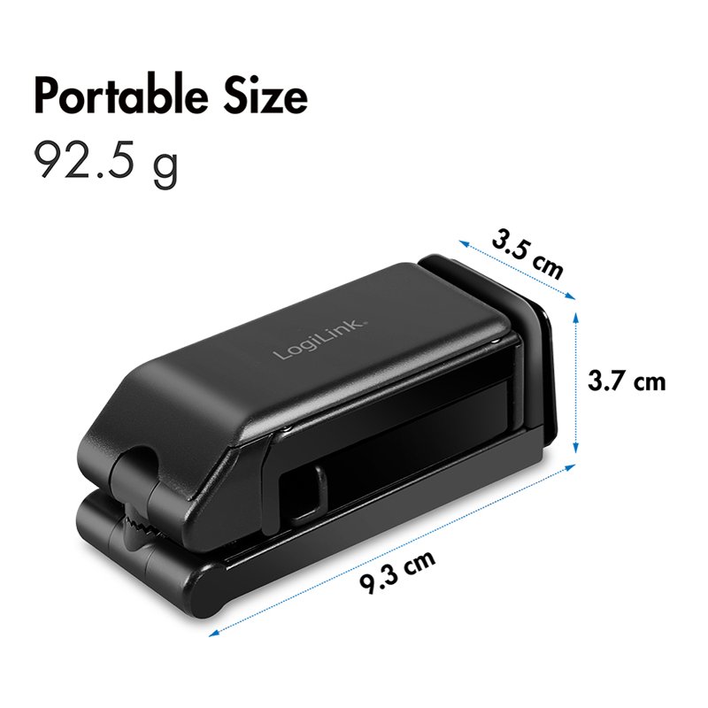 LogiLink support téléphone, repliable et réglable, noir, pivotant 360°