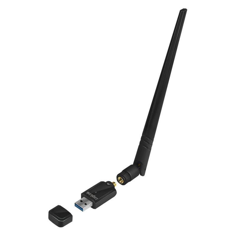 LogiLink WLAN dual-band USB 3.0 adapter, with antenna, 1200 Mbps, black