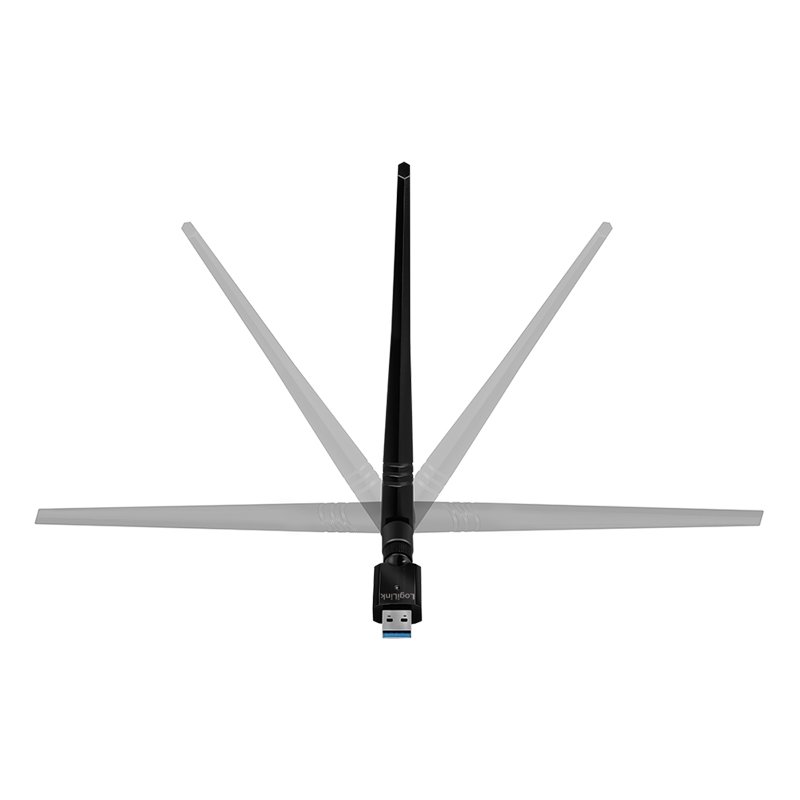 LogiLink WLAN dual-band USB 3.0 adapter, with antenna, 1200 Mbps, black
