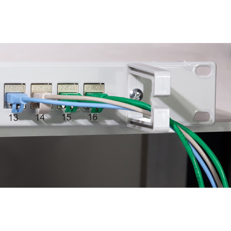 LogiLink Professional panneau de brassage keystone 19", 16 ports, blindé, gris clair