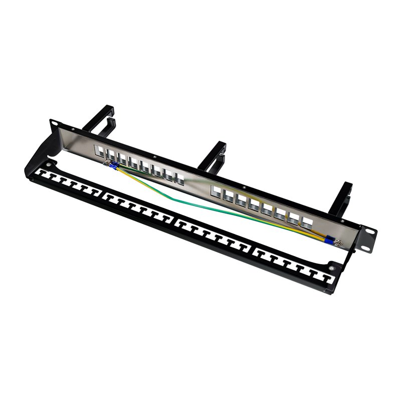 LogiLink Professional panneau de brassage keystone 19", 16 ports, blindé, gris clair