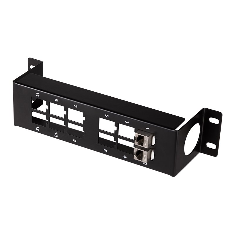 LogiLink Professional panneau de brassage keystone 10 pouces, 12 ports, noir