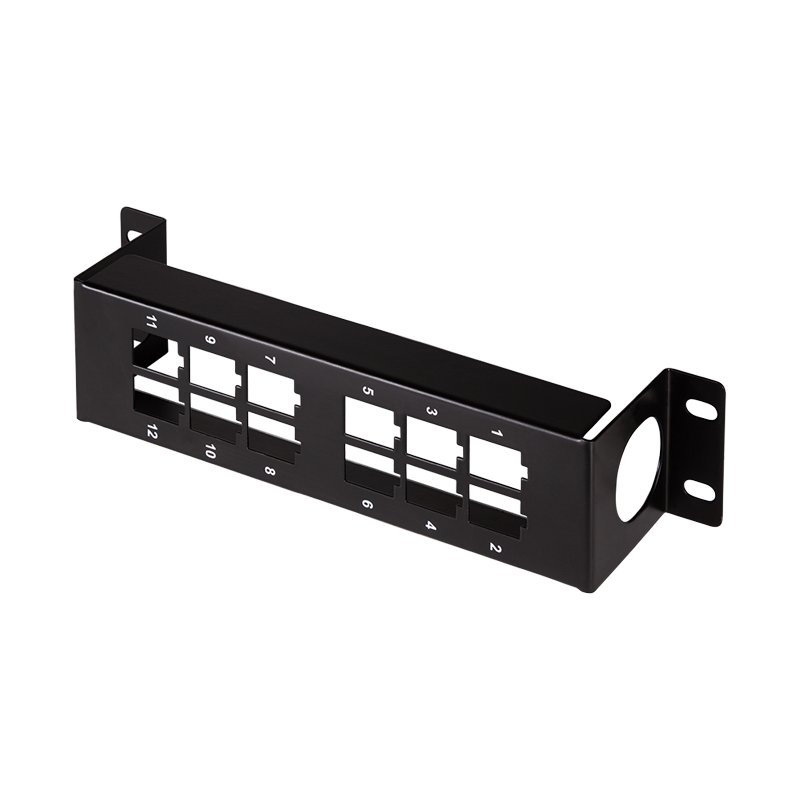 LogiLink Professional panneau de brassage keystone 10 pouces, 12 ports, noir