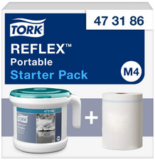 TORK draagbare dispenserhouder voor doekjes, wit/turquoise, M4-systeem