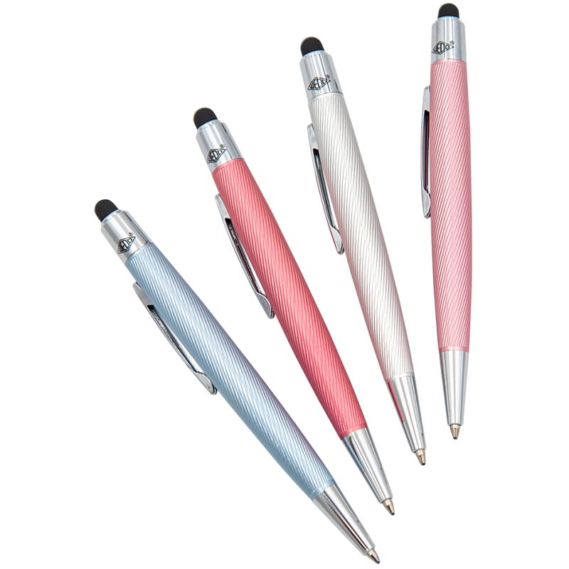 WEDO Touch Pen Mini, conductive stylus with ballpoint pen, 16 pieces display, mixed colours