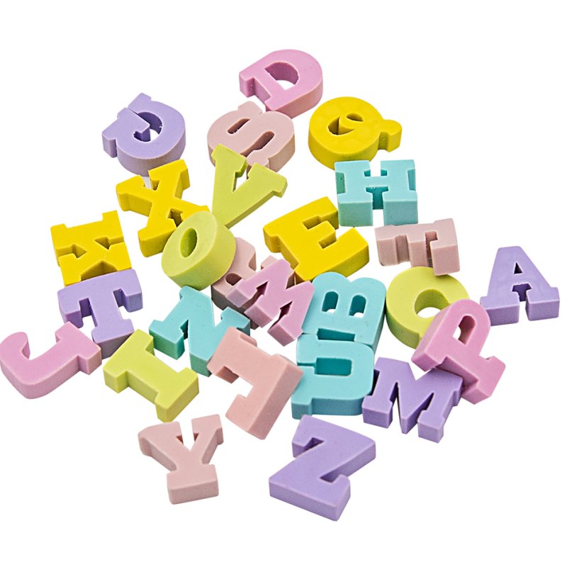 WEDO ABC gommes, plastique, 26 pièces, couleurs pastel