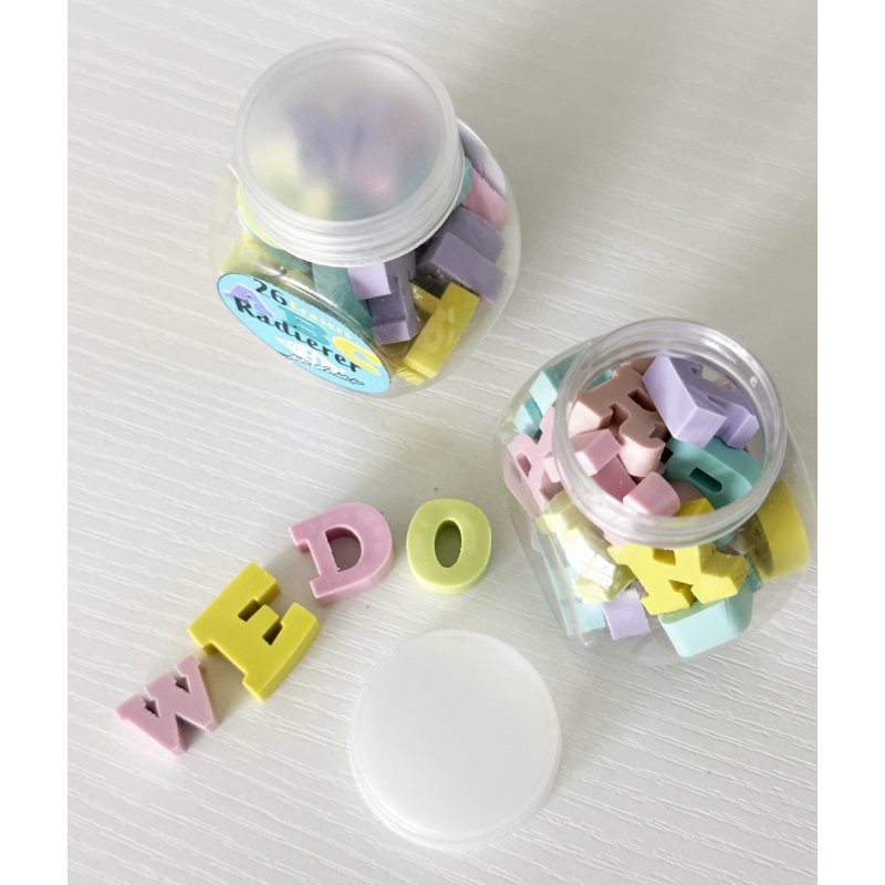 WEDO ABC gommes, plastique, 26 pièces, couleurs pastel