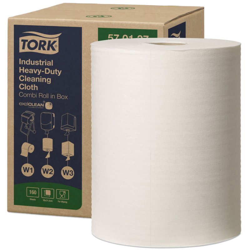 TORK chiffon de nettoyage industriel, 1 pli, blanc, 60,8 m