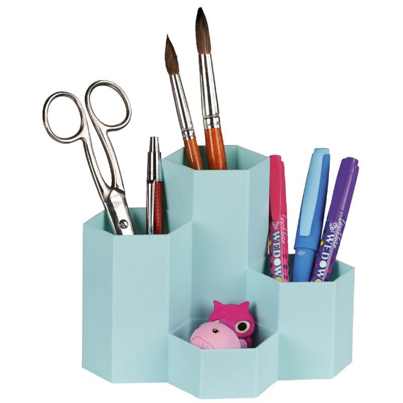 WEDO porte-crayons HONEYCOMB, 4 compartiments, PP, turquoise